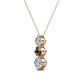 2 - Kesha 0.74 ctw Round Smoky Quartz and Lab Grown Diamond Graduated Three Stone Drop Pendant 