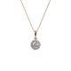 1 - Shanon 0.38 ctw (4.0 mm) Round Lab Grown Diamond and Round Natural Diamond Halo Pendant 
