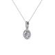 2 - Azaria 0.52 ctw (4.5 mm) Round Lab Grown Diamond and Round Natural Diamond Halo Pendant 