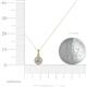 4 - Azaria 0.52 ctw (4.5 mm) Round Lab Grown Diamond and Round Natural Diamond Halo Pendant 