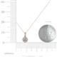 4 - Azaria 0.52 ctw (4.5 mm) Round Lab Grown Diamond and Round Natural Diamond Halo Pendant 