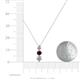 4 - Kesha 0.82 ctw Round Red Garnet and Lab Grown Diamond Graduated Three Stone Drop Pendant 