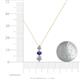 4 - Kesha 0.70 ctw Round Iolite and Lab Grown Diamond Graduated Three Stone Drop Pendant 