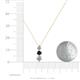 4 - Kesha 0.77 ctw Round Black Diamond and White Lab Grown Diamond Graduated Three Stone Drop Pendant 