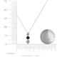 4 - Kesha 0.77 ctw Round Black Diamond and White Lab Grown Diamond Graduated Three Stone Drop Pendant 