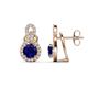 1 - Jovita 2.84 ctw (6.00 mm) Blue Sapphire and Natural Round Diamond Halo Dangle Stud Earrings 