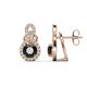 1 - Jovita 2.54 ctw (6.00 mm) Black Diamond and Natural Round Diamond Halo Dangle Stud Earrings 