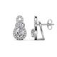 1 - Jovita 1.90 ctw (6.00 mm) Moissanite and Natural Round Diamond Halo Dangle Stud Earrings 