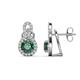 1 - Jovita 2.84 ctw (6.00 mm) Created Alexandrite and Natural Round Diamond Halo Dangle Stud Earrings 