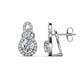 1 - Jovita 2.54 ctw IGI Certified (6.50 mm) Round Lab Grown Diamond and Natural Round Diamond Halo Dangle Stud Earrings 