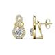 1 - Jovita 2.54 ctw IGI Certified (6.50 mm) Round Lab Grown Diamond and Natural Round Diamond Halo Dangle Stud Earrings 