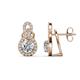 1 - Jovita 2.54 ctw IGI Certified (6.50 mm) Round Lab Grown Diamond and Natural Round Diamond Halo Dangle Stud Earrings 