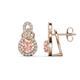 1 - Jovita 2.08 ctw (6.00 mm) Morganite and Natural Round Diamond Halo Dangle Stud Earrings 