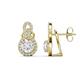 1 - Jovita 2.44 ctw (6.00 mm) White Sapphire and Natural Round Diamond Halo Dangle Stud Earrings 