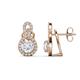 1 - Jovita 2.44 ctw (6.00 mm) White Sapphire and Natural Round Diamond Halo Dangle Stud Earrings 
