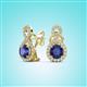 2 - Jovita 1.98 ctw (6.00 mm) Iolite and Natural Round Diamond Halo Dangle Stud Earrings 