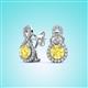 2 - Jovita 2.44 ctw (6.00 mm) Yellow Sapphire and Natural Round Diamond Halo Dangle Stud Earrings 
