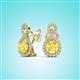2 - Jovita 2.44 ctw (6.00 mm) Yellow Sapphire and Natural Round Diamond Halo Dangle Stud Earrings 