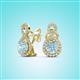 2 - Jovita 1.98 ctw (6.00 mm) Aquamarine and Natural Round Diamond Halo Dangle Stud Earrings 