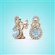 2 - Jovita 1.98 ctw (6.00 mm) Aquamarine and Natural Round Diamond Halo Dangle Stud Earrings 