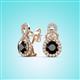 2 - Jovita 2.54 ctw (6.00 mm) Black Diamond and Natural Round Diamond Halo Dangle Stud Earrings 
