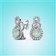 2 - Jovita 1.74 ctw (6.00 mm) Opal and Natural Round Diamond Halo Dangle Stud Earrings 