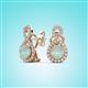 2 - Jovita 1.74 ctw (6.00 mm) Opal and Natural Round Diamond Halo Dangle Stud Earrings 