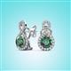 2 - Jovita 2.84 ctw (6.00 mm) Created Alexandrite and Natural Round Diamond Halo Dangle Stud Earrings 