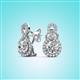 2 - Jovita 2.54 ctw IGI Certified (6.50 mm) Round Lab Grown Diamond and Natural Round Diamond Halo Dangle Stud Earrings 