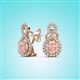 2 - Jovita 2.08 ctw (6.00 mm) Morganite and Natural Round Diamond Halo Dangle Stud Earrings 