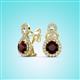 2 - Jovita 2.34 ctw (6.00 mm) Red Garnet and Natural Round Diamond Halo Dangle Stud Earrings 