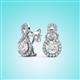 2 - Jovita 2.44 ctw (6.00 mm) White Sapphire and Natural Round Diamond Halo Dangle Stud Earrings 