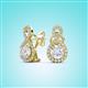 2 - Jovita 2.44 ctw (6.00 mm) White Sapphire and Natural Round Diamond Halo Dangle Stud Earrings 