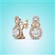 2 - Jovita 2.44 ctw (6.00 mm) White Sapphire and Natural Round Diamond Halo Dangle Stud Earrings 