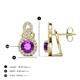 3 - Jovita 1.98 ctw (6.00 mm) Amethyst and Natural Round Diamond Halo Dangle Stud Earrings 