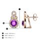 3 - Jovita 1.98 ctw (6.00 mm) Amethyst and Natural Round Diamond Halo Dangle Stud Earrings 
