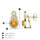 3 - Jovita 1.98 ctw (6.00 mm) Citrine and Natural Round Diamond Halo Dangle Stud Earrings 