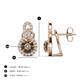 3 - Jovita 2.14 ctw (6.00 mm) Smoky Quartz and Natural Round Diamond Halo Dangle Stud Earrings 