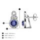 3 - Jovita 1.98 ctw (6.00 mm) Iolite and Natural Round Diamond Halo Dangle Stud Earrings 