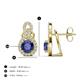 3 - Jovita 1.98 ctw (6.00 mm) Iolite and Natural Round Diamond Halo Dangle Stud Earrings 