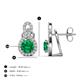 3 - Jovita 1.98 ctw (6.00 mm) Emerald and Natural Round Diamond Halo Dangle Stud Earrings 
