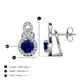 3 - Jovita 2.84 ctw (6.00 mm) Blue Sapphire and Natural Round Diamond Halo Dangle Stud Earrings 
