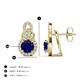 3 - Jovita 2.84 ctw (6.00 mm) Blue Sapphire and Natural Round Diamond Halo Dangle Stud Earrings 