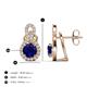 3 - Jovita 2.84 ctw (6.00 mm) Blue Sapphire and Natural Round Diamond Halo Dangle Stud Earrings 