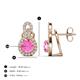 3 - Jovita 2.44 ctw (6.00 mm) Pink Sapphire and Natural Round Diamond Halo Dangle Stud Earrings 