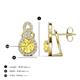 3 - Jovita 2.44 ctw (6.00 mm) Yellow Sapphire and Natural Round Diamond Halo Dangle Stud Earrings 