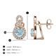 3 - Jovita 1.98 ctw (6.00 mm) Aquamarine and Natural Round Diamond Halo Dangle Stud Earrings 
