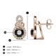 3 - Jovita 2.54 ctw (6.00 mm) Black Diamond and Natural Round Diamond Halo Dangle Stud Earrings 