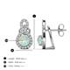 3 - Jovita 1.74 ctw (6.00 mm) Opal and Natural Round Diamond Halo Dangle Stud Earrings 