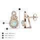 3 - Jovita 1.74 ctw (6.00 mm) Opal and Natural Round Diamond Halo Dangle Stud Earrings 